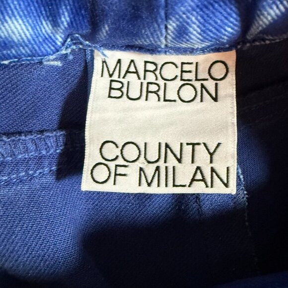 Marcelo Burlon Mens Logo-Embroidered Denim Soft Cargo Trousers Sz Small 32x29 - Picture 9 of 16